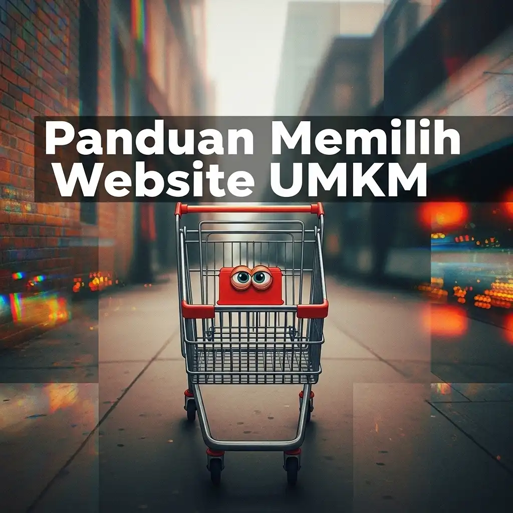 Informative banner illustration: A helpful guide for small and medium-sized enterprises on choosing the right website, featuring a shopping cart icon, clean modern design, soft pastel color palette, and a user-friendly layout that conveys trust and reliability.